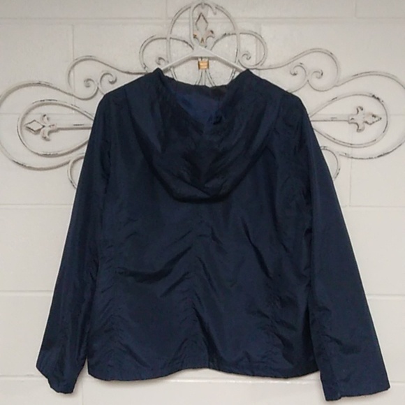 ALLISON LANE NAVY, LINED, HOODED, WINDBREAKER JACKET. - Picture 2 of 6